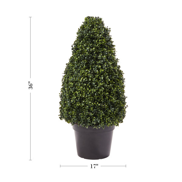 Topiary Life 3 36'' Topiary de boj de imitación en plantador