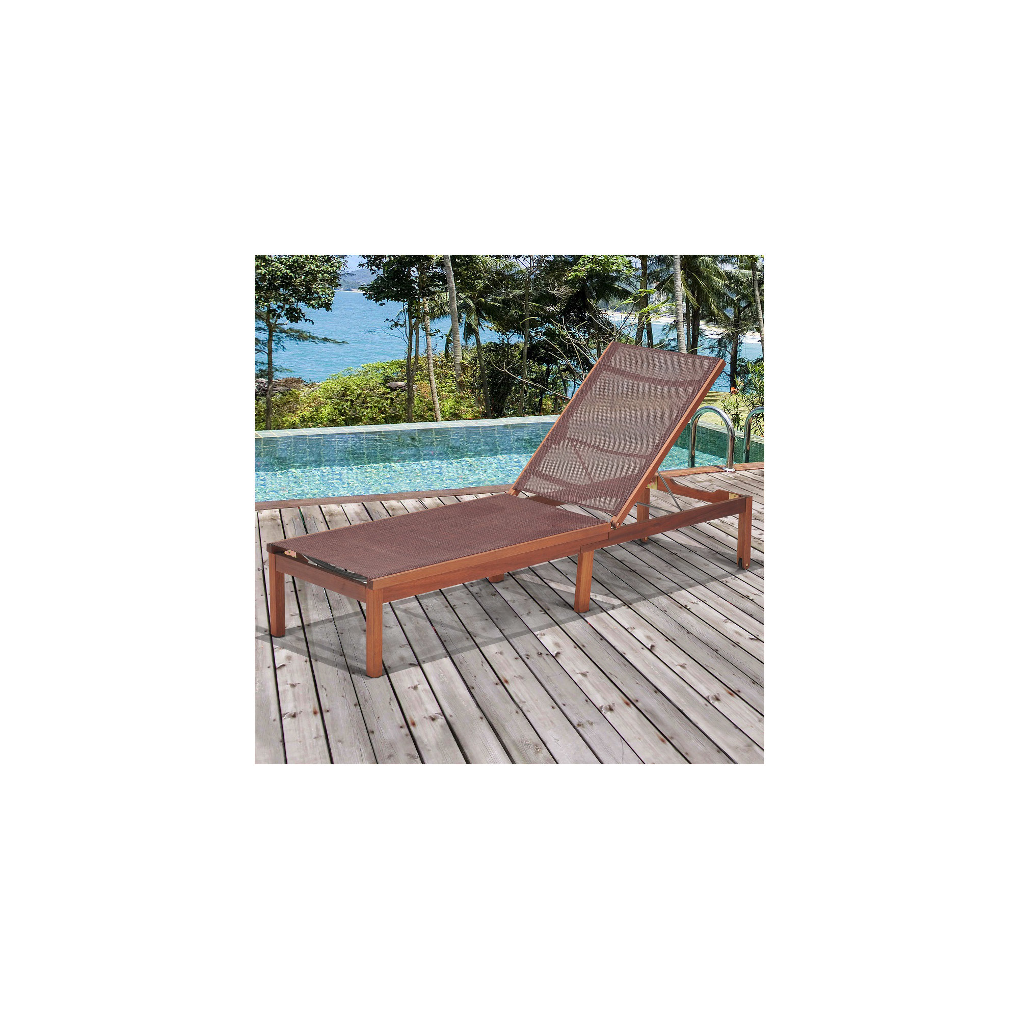 Medrano 23.5'' Outdoor Aluminum Chaise Lounge, Brown