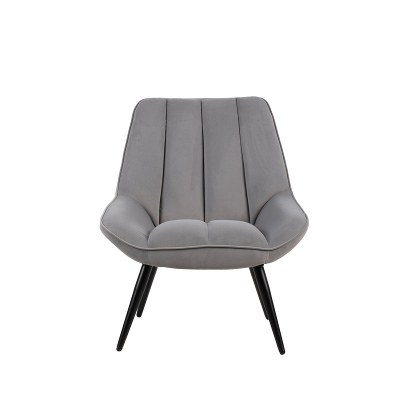 Chaise d'appoint en métal et tissu Vyte, Polyester gris