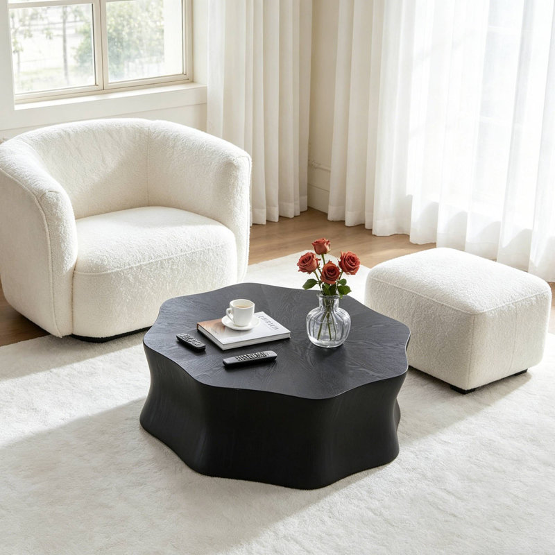 Table basse unique en forme de pétale pour les chaises de salon et les décorations décoratives
