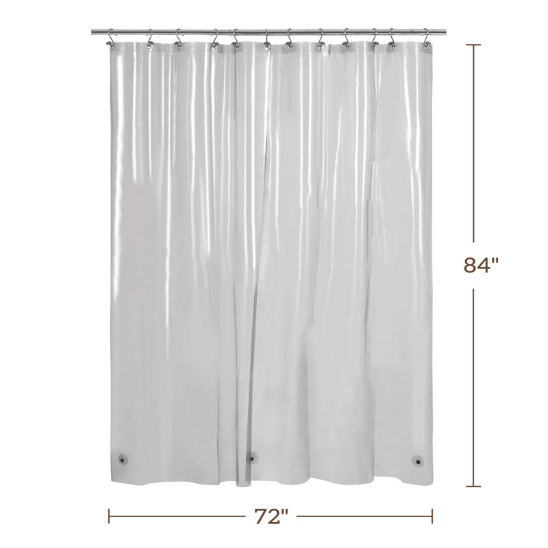 Doublure de rideau de douche imperméable légère en PEVA, Noir transparent, H 84 po x l 72 po