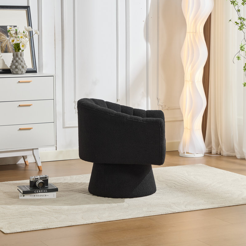 Swivel Barrel Chair, Black