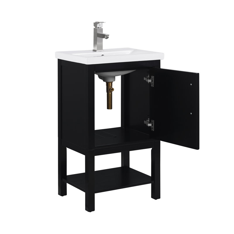 Ensemble de meuble-lavabo simple 20 po Jewell, Noir