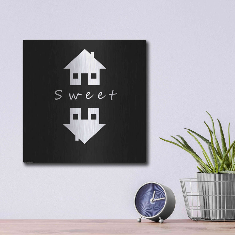 «Home Sweet Home» par GraphINC, art mural en métal, H 12 po x l 12 po