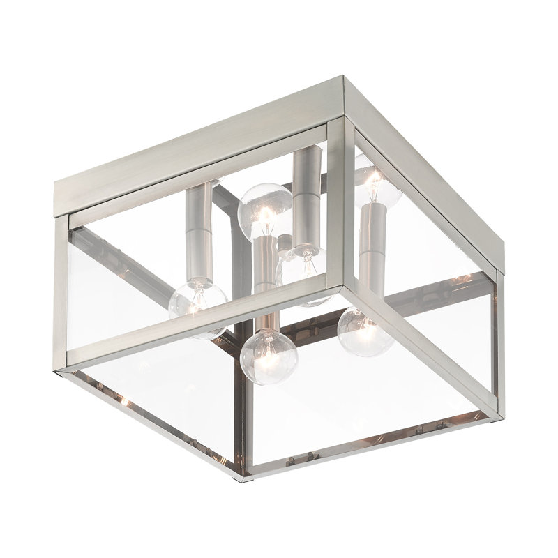 Plafonnier encastré d'extérieur l 10,5 po Bartek, Nickel brossé