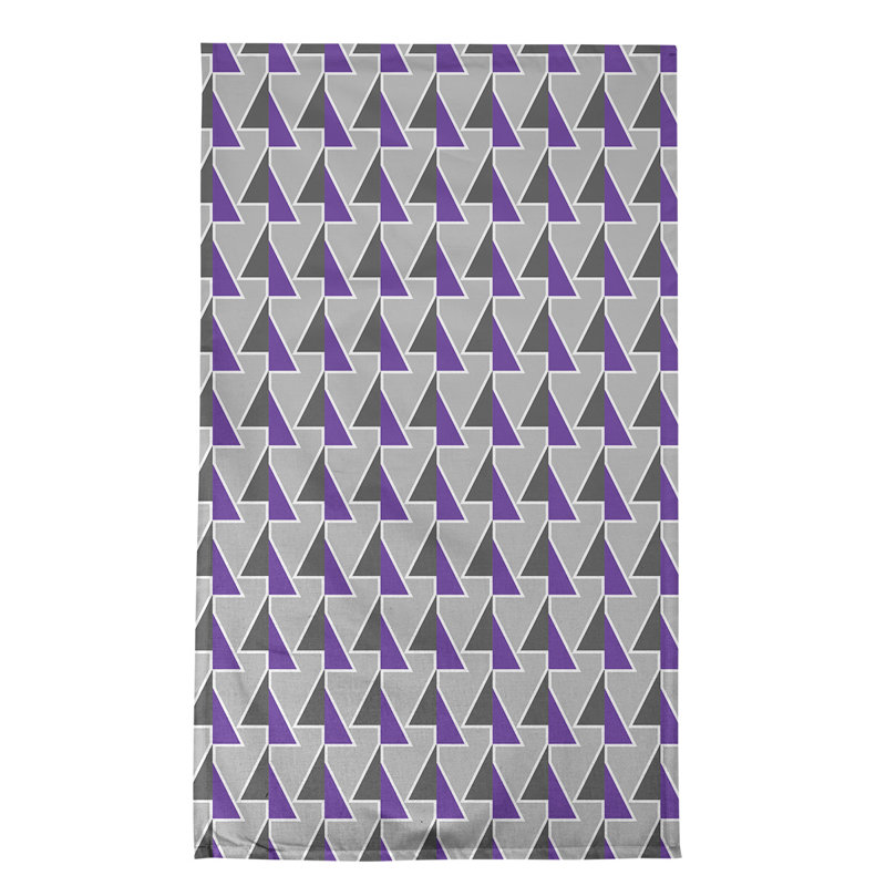 Torchon à flèches, Noir / Mauve / Gris, Polyester sergé