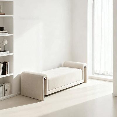 Banc rembourré blanc