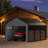 10 Ft. W x 16 Ft. D Heavy-Duty Metal Carport with Galvanized Roof & Fabric Walls, Solar Light, All-Weather Shelter Rated 35psf Snow - Gray-122760500