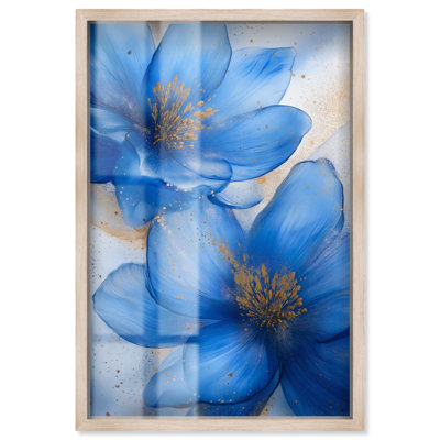 «Twilight Teal Tint II Shadowbox Print Flower» par Art Remedy