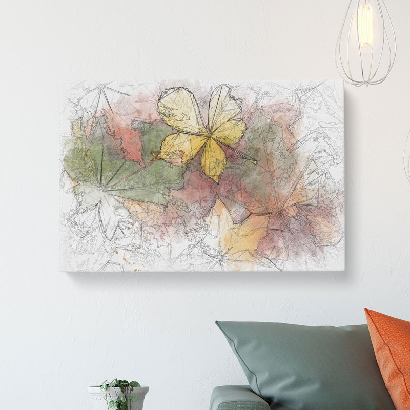 Leaves On An Autumn Forest - Wrapped Canvas, 35cm H x 50cm W x 3cm D