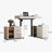 Home office desk, adjustable reversible standing desk with built-in USB and power outlet, glass top, storage drawers, two large capacity storage cabinets-244593789-247282978