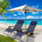 Set of 2 Zero Gravity Lounge Chairs, Folding Reclining Patio Chairs with Cup Holder & Headrest-1938100987