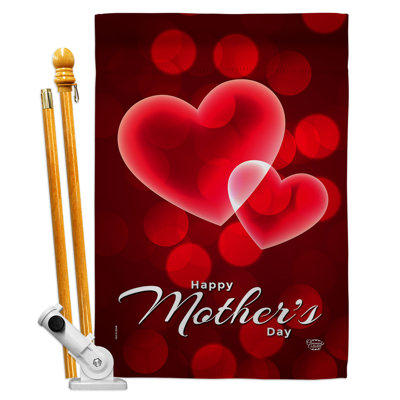 Double Sided 40'' H x 28'' W Polyester Mother's Day Flag Set