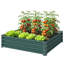 Support pour plante en métal vert, 47,2 po, avec contrôle pratique pour l'espace extérieur, acier galvanisé