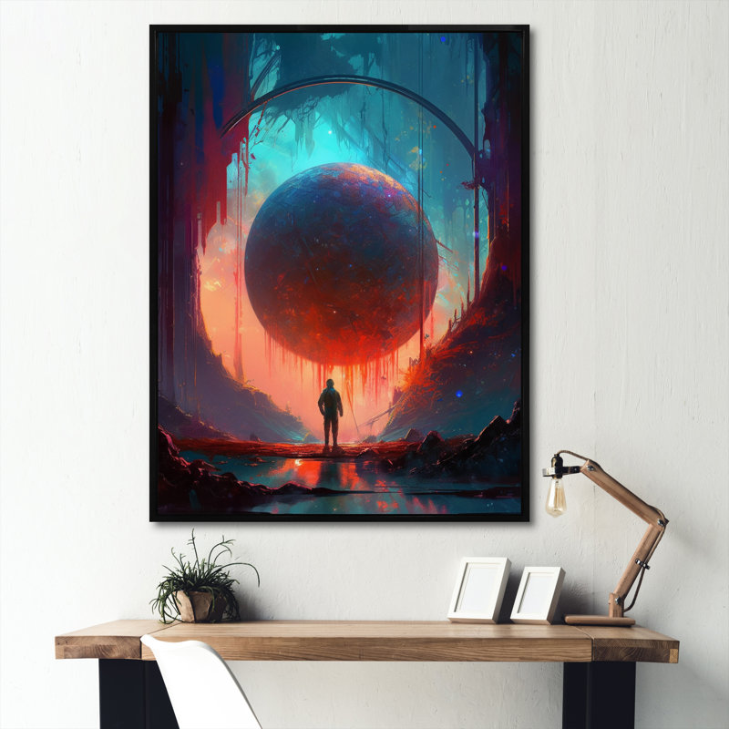 «Living In The Galaxy V», reproduction sur toile encadrée, H 20 po x l 12 po x P 1 po, Cadre flottant noir