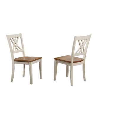 Chaise de salle à manger double en bois massif et caramel Biscotti