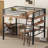 Loft Bed with LED and Built-in Desk-1511350163