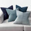 Housse de coussin 18 x 18 pouces Dusty Blue Navy Farmhouse