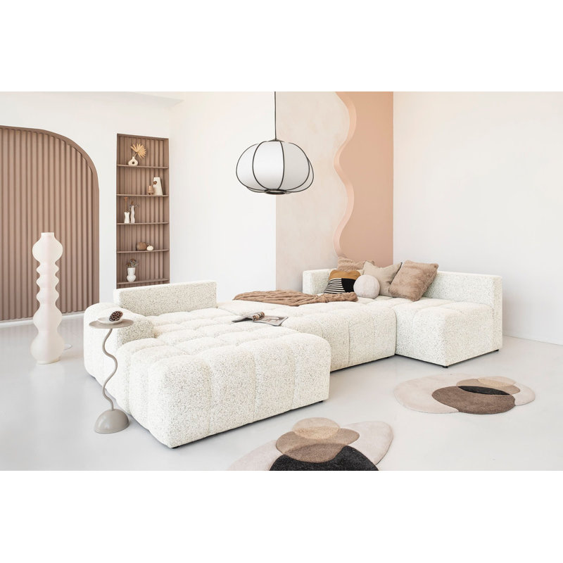 8 Seater Sofa Bed, Beige, Right -sided