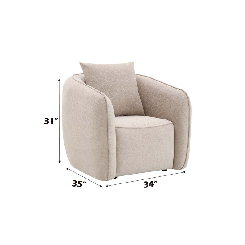 Chaise en chenille Keith avec 1 coussin décoratif