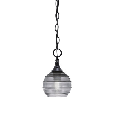 Mini-luminaire suspendu suspendu en chaîne avec verre fumé de 6 po
