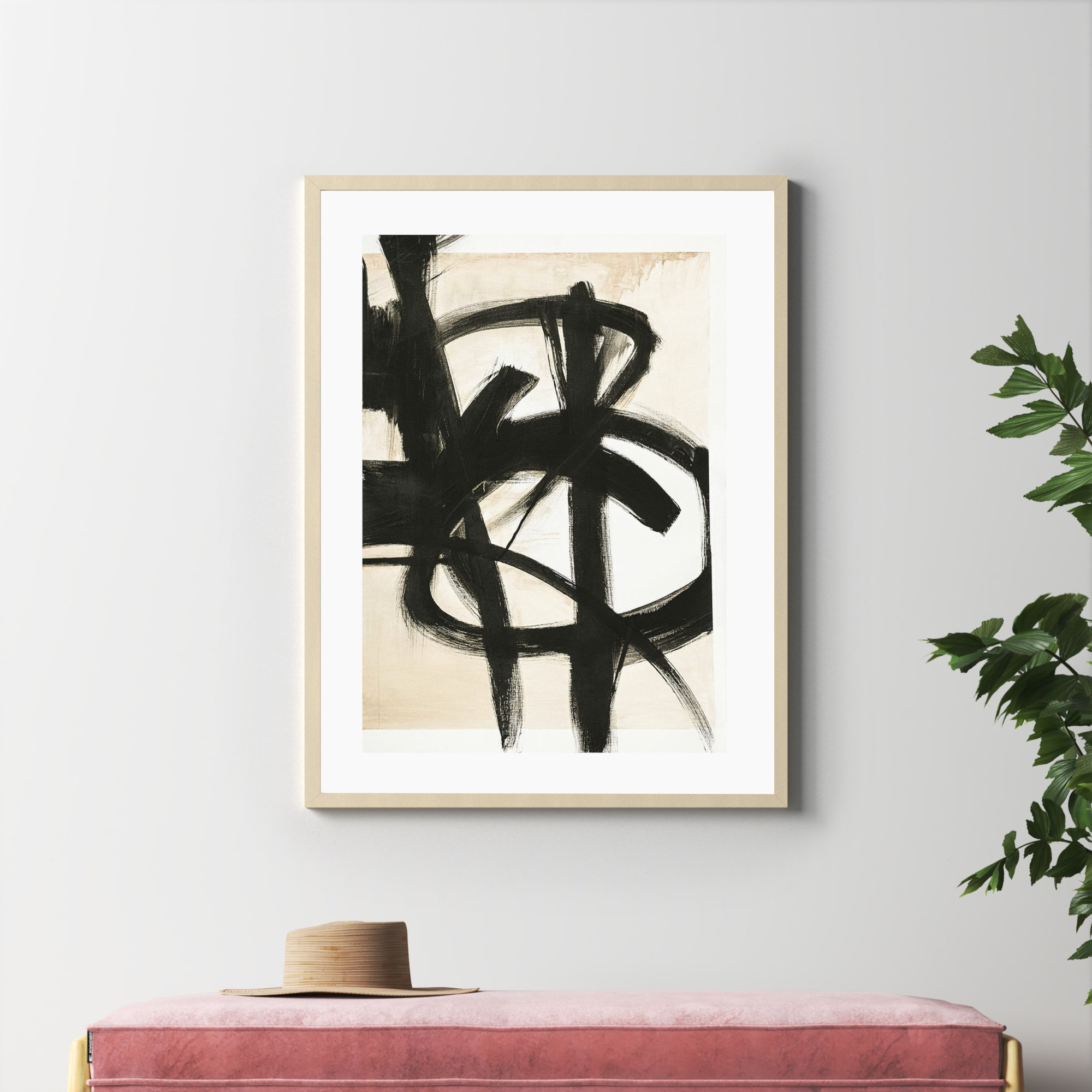 Graphical Shapes 7 by Design Fabrikken, 42.12" H x 32.12" W x 0.88" D, Brown Framed Paper