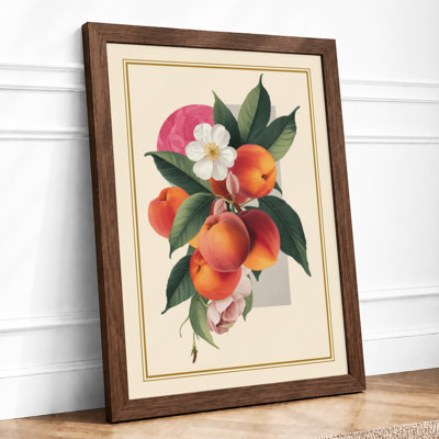 Peach Blossom Study Botanical - Framed Print