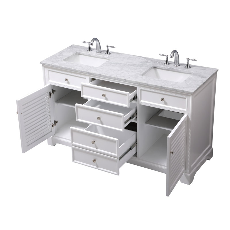 Ensemble de meuble-lavabo double 60 po Closter, Blanc