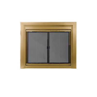 Porte de foyer en verre pliable Cameron Gold