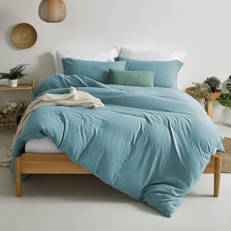 MILDLY Home essentials Super Soft Duvet Cover - 100% Washed Microfiber Comforter Cover Set 3 Pieces,Wrinkle-resistant and highly elastic