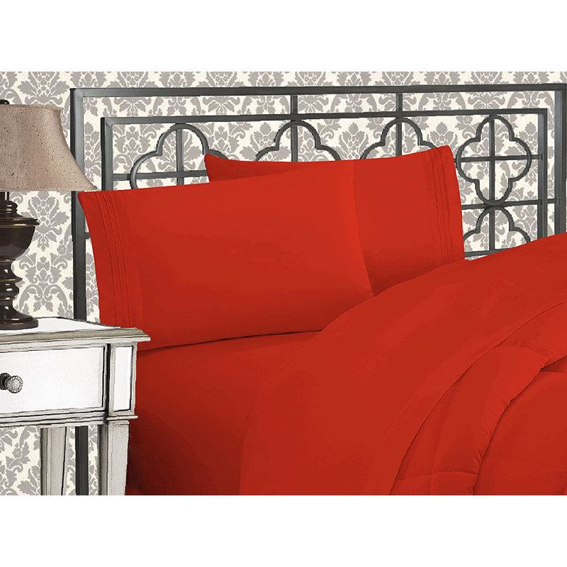 Microfiber Sheet Set, Split King, Rust