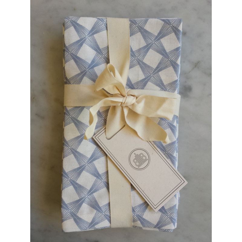 Thaksin Cotton Geometric Square, Blue