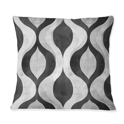 Grey Modern Trellis I - Modern Throw Pillow