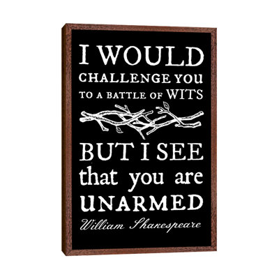 Battle Of Wits On Black by Traci Anderson - Print on Canvas