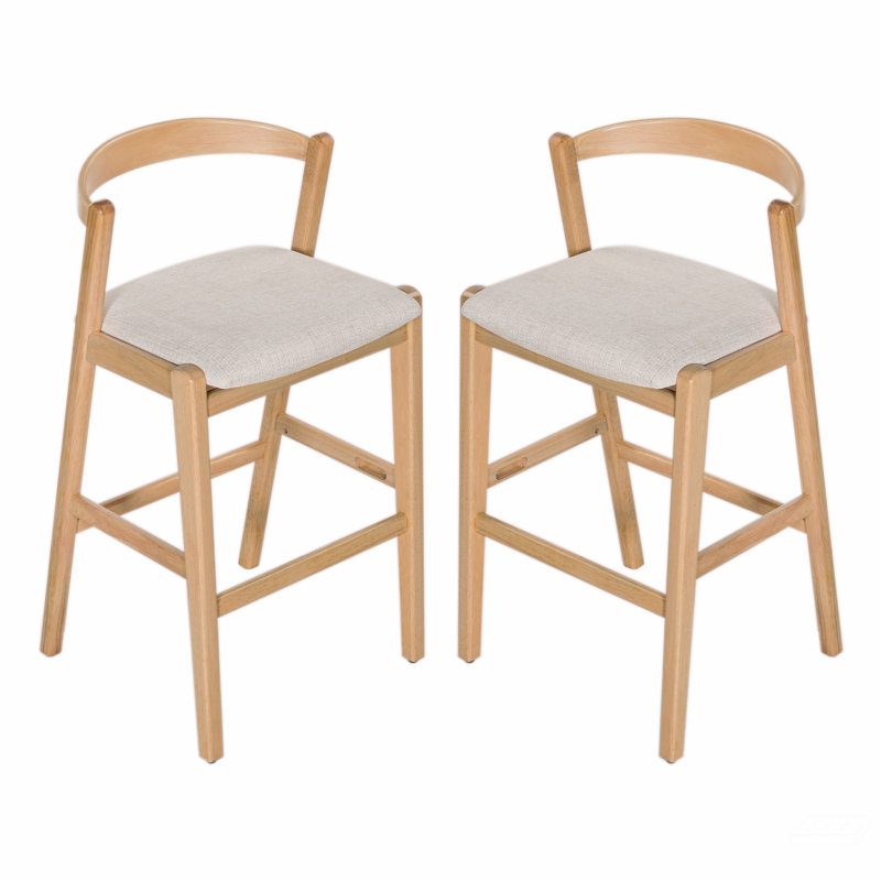 Tabouret en bois d'hévéa, ensemble de 2