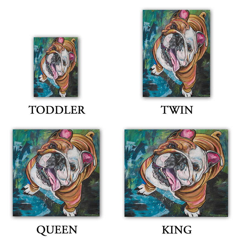 Ensemble de housse de couette DiaNoche en microfibre par Patti Schermerhorn - Kissy Bulldog
