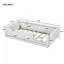 Lit plateforme simple tapissier avec garde-corps et station de charge, blanc