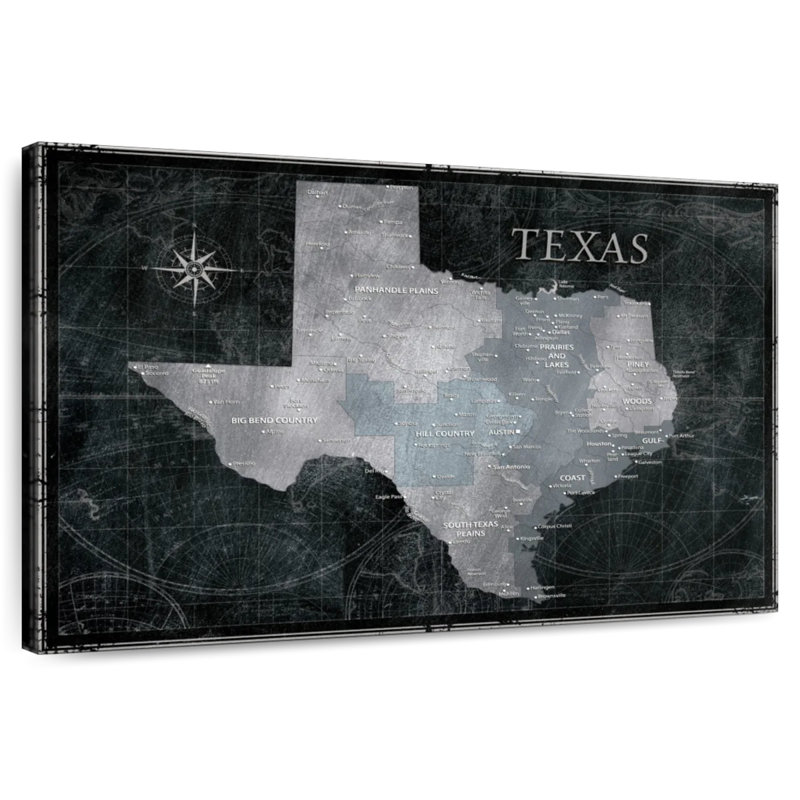 Épingle noire Texas State US Amrico, H 30 po x l 45 po