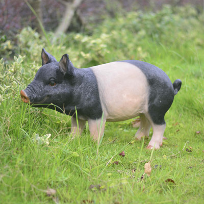 Statue de cochon en résine résistante aux intempéries, figurine d'animal de ferme réaliste pour la décoration de la pelouse, de la terrasse et du jardin