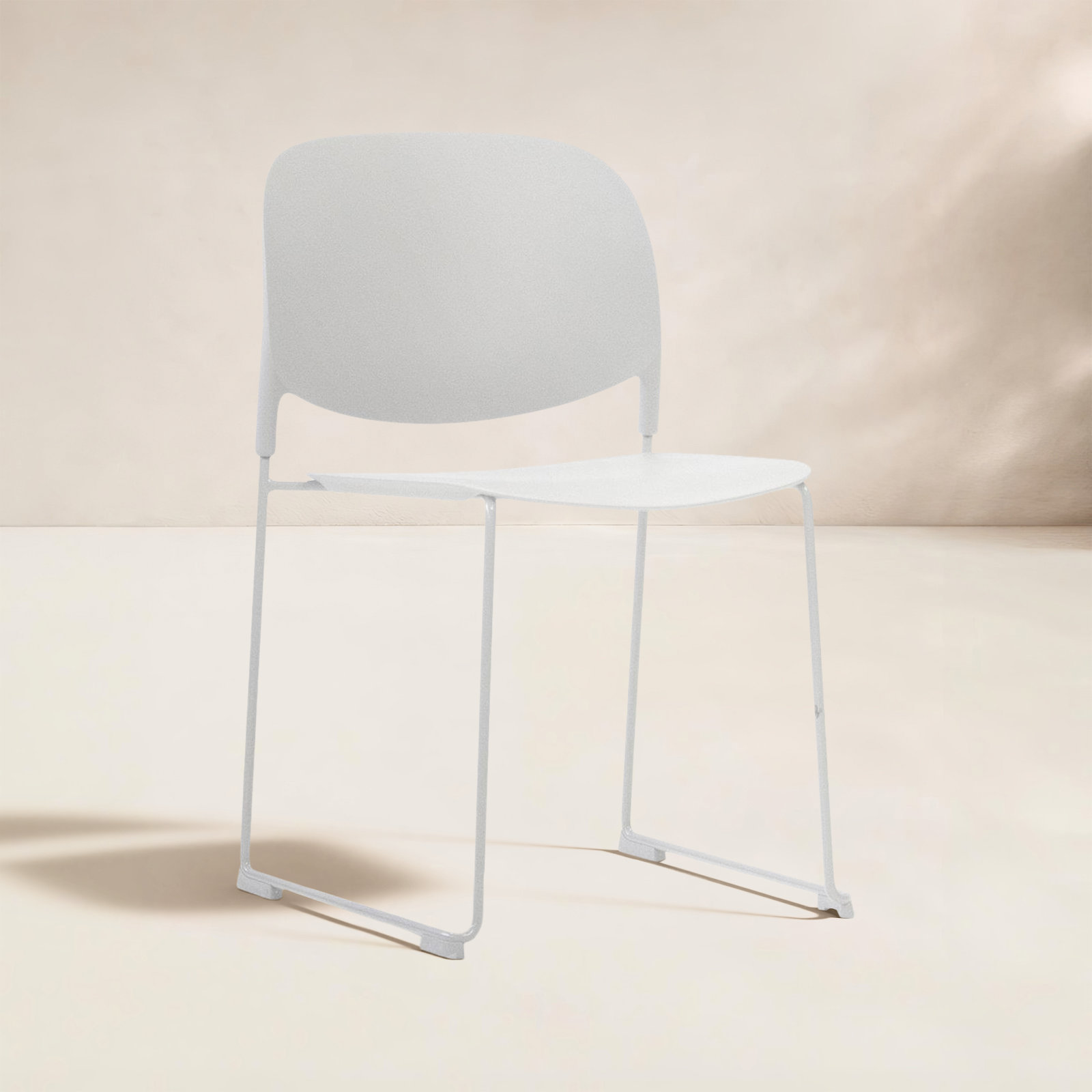 Calvin Stackable Patio Side Chair, White