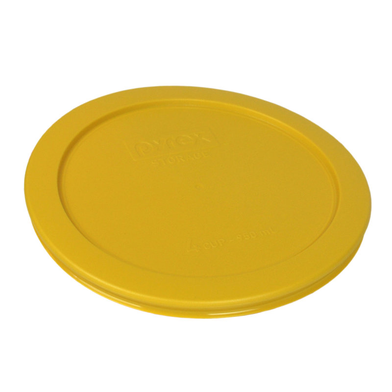Pyrex (2) bols en verre 4 tasses et (2) couvercles en PC, Jaune beurre