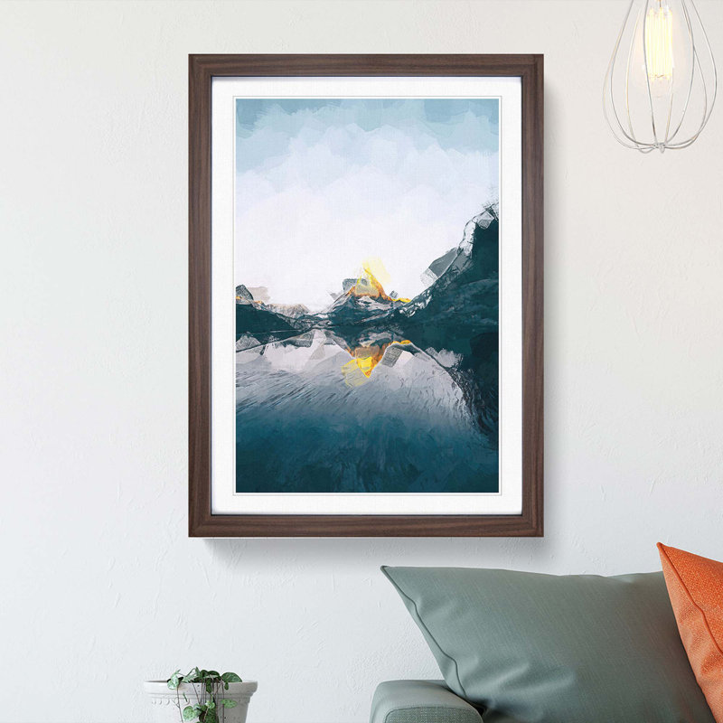 Matterhorn Mountain in Zermatt in Abstract - Picture Frame Graphic Art Print, Walnut Framed, 87cm H x 62cm W x 2cm D