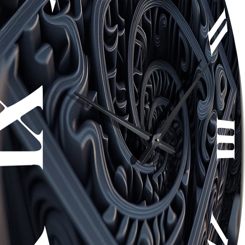 Through The Rabbit Hole Blue Labyrinth Metal Wall Clock, Large