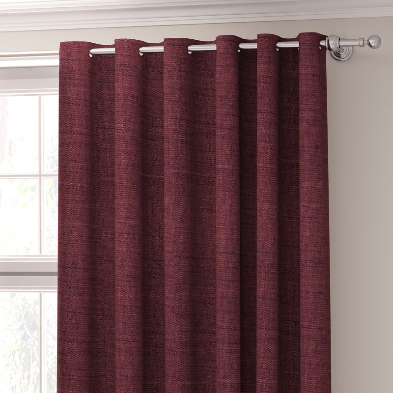Shives Room Darkening Curtain Pair, 168 W x 137 D cm, Burgundy