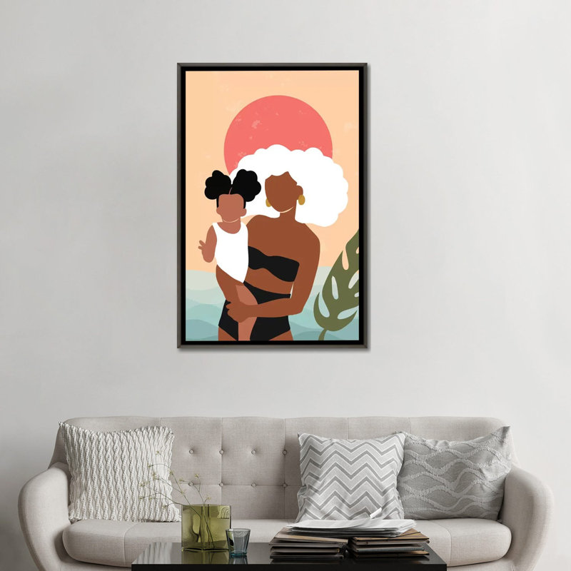 Juneteenth - impression d'art graphique, Pas de tapis, H 32 po x l 48 po x 1,5 po, Toile encadrée de bois rustique foncé