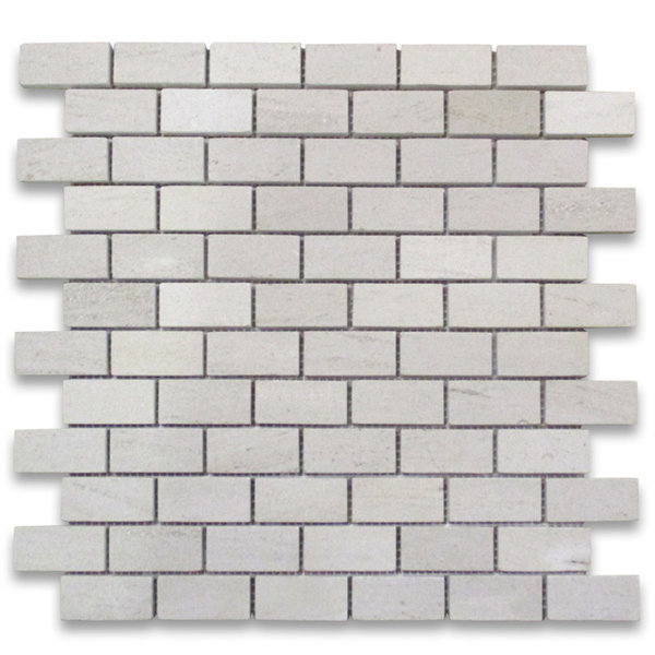 Moleanos 12" x 12" Marble Brick Joint Mosaic Wall & Floor Tile