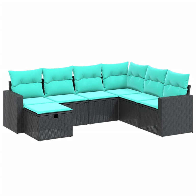 Ensemble de canapé de jardin en acier, Bleu sarcelle