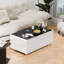 Table basse moderne et intelligente avec tiroirs intégrés pour réfrigérateur et congélateur, haut-parleur Bluetooth, chargement sans fil, panneau de commande tactile, USB, protection des prises, lumière d'ambiance-2020499651