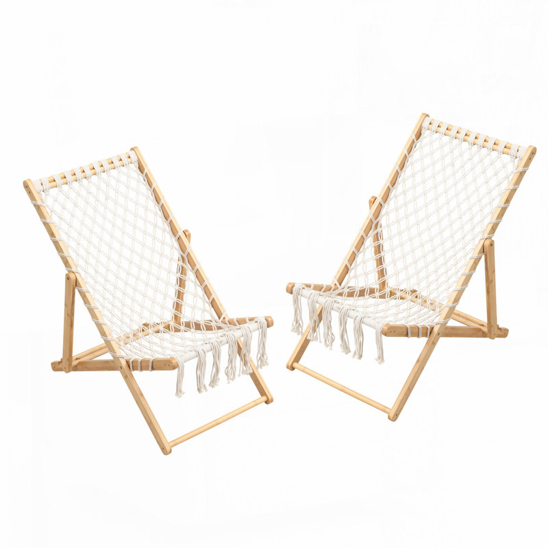 Weaving Chair, with Handwoven Rope for Patio