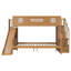 Lit superposé double au-dessus de grand lit PlayNest avec glissière et escalier de rangement pour enfants-134494032